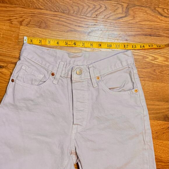 Levi’s 501 Womens 25 Light Purple Lilac Straight Frayed Rigid Jeans Denim Retro - Picture 2 of 9